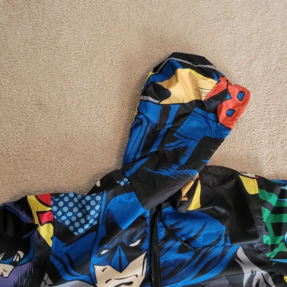 Members Only Batman Men's Windbreaker Sz S Hooded Jacket Graphic Full-Zip NWT - Picture 10 of 16